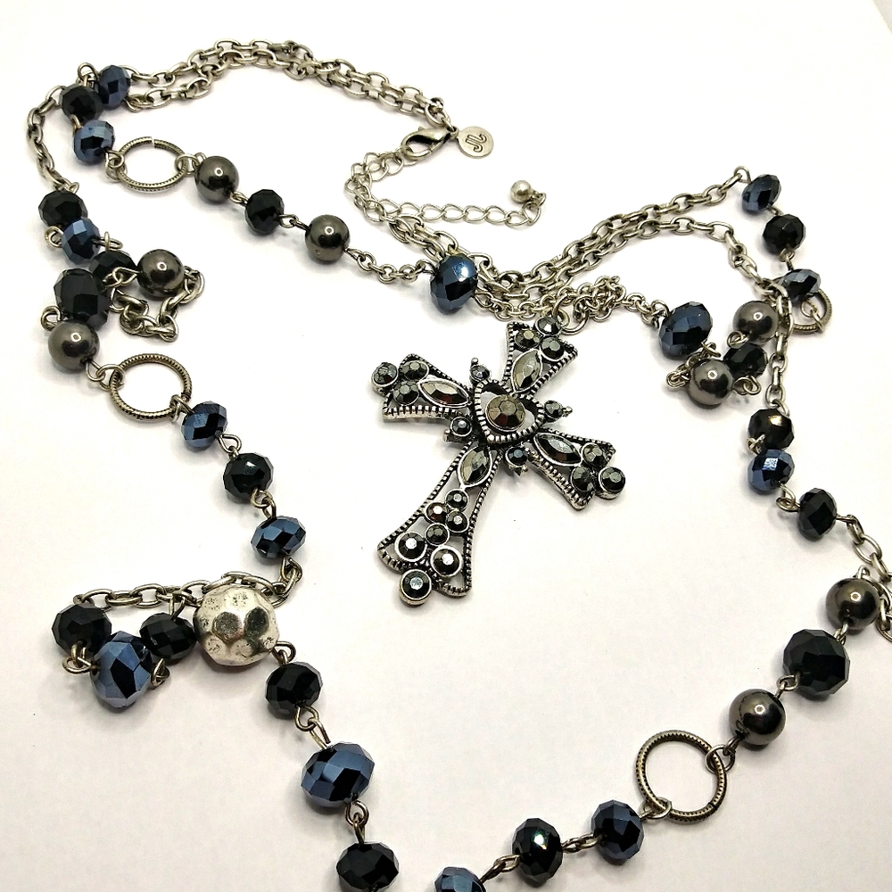 Double Layer Cross Necklace